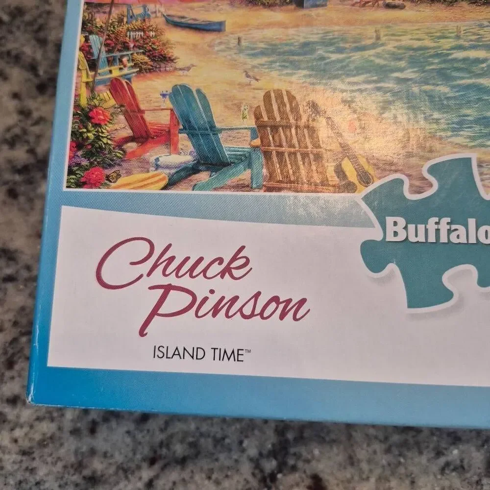 Buffalo Games Chuck Pinson Island Time 1000 pc Jigsaw Puzzle USED